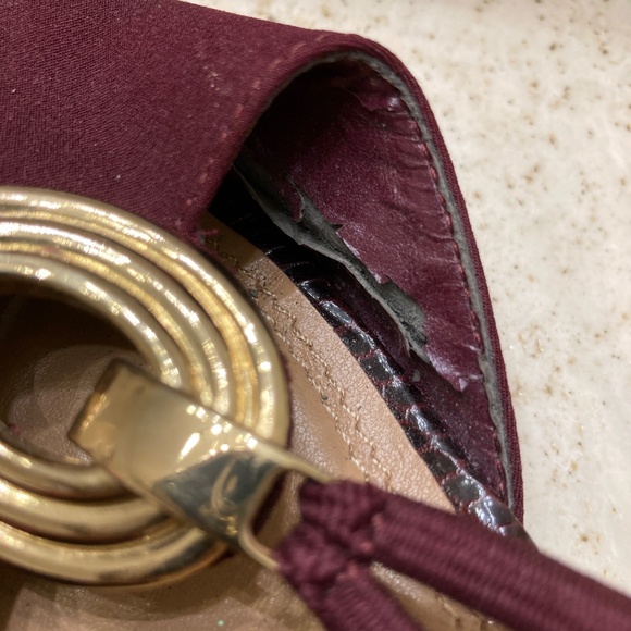 Impo Stretch Burgundy Wedges Size 8 1/2M Heel Height 2 Inches - Picture 8 of 8